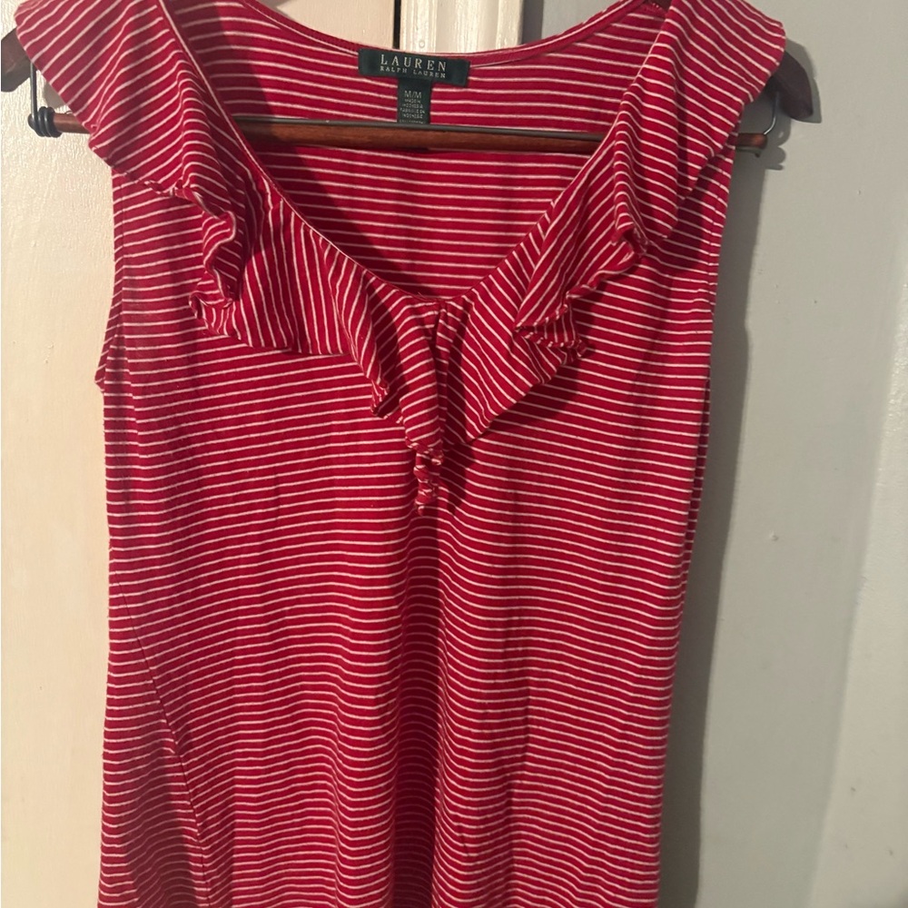 Ralph Lauren Red Striped Tank Top